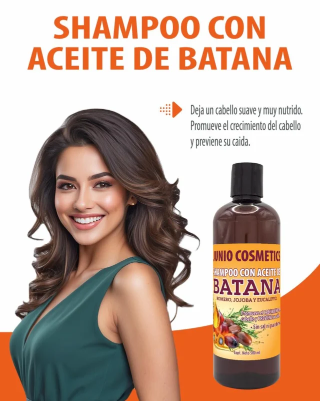 Shampoo aceite de batana con romero y jojoba Junio Cosmetics
